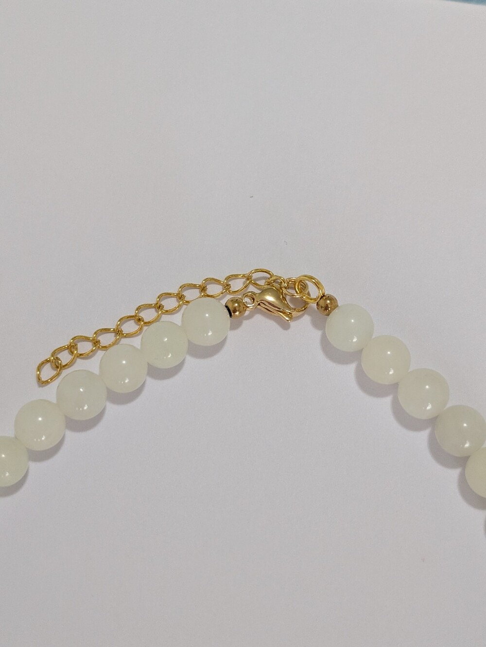 Jade Necklace With Cubic Zirconia Pendant - Picture 6 of 6